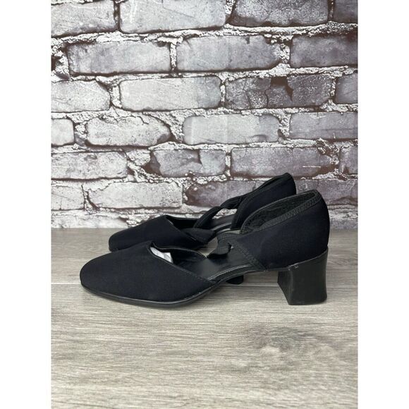 Munro American Whitney Black Fabric Elastic MaryJane Strap Heels Women’s 8.5N US - Picture 1 of 16